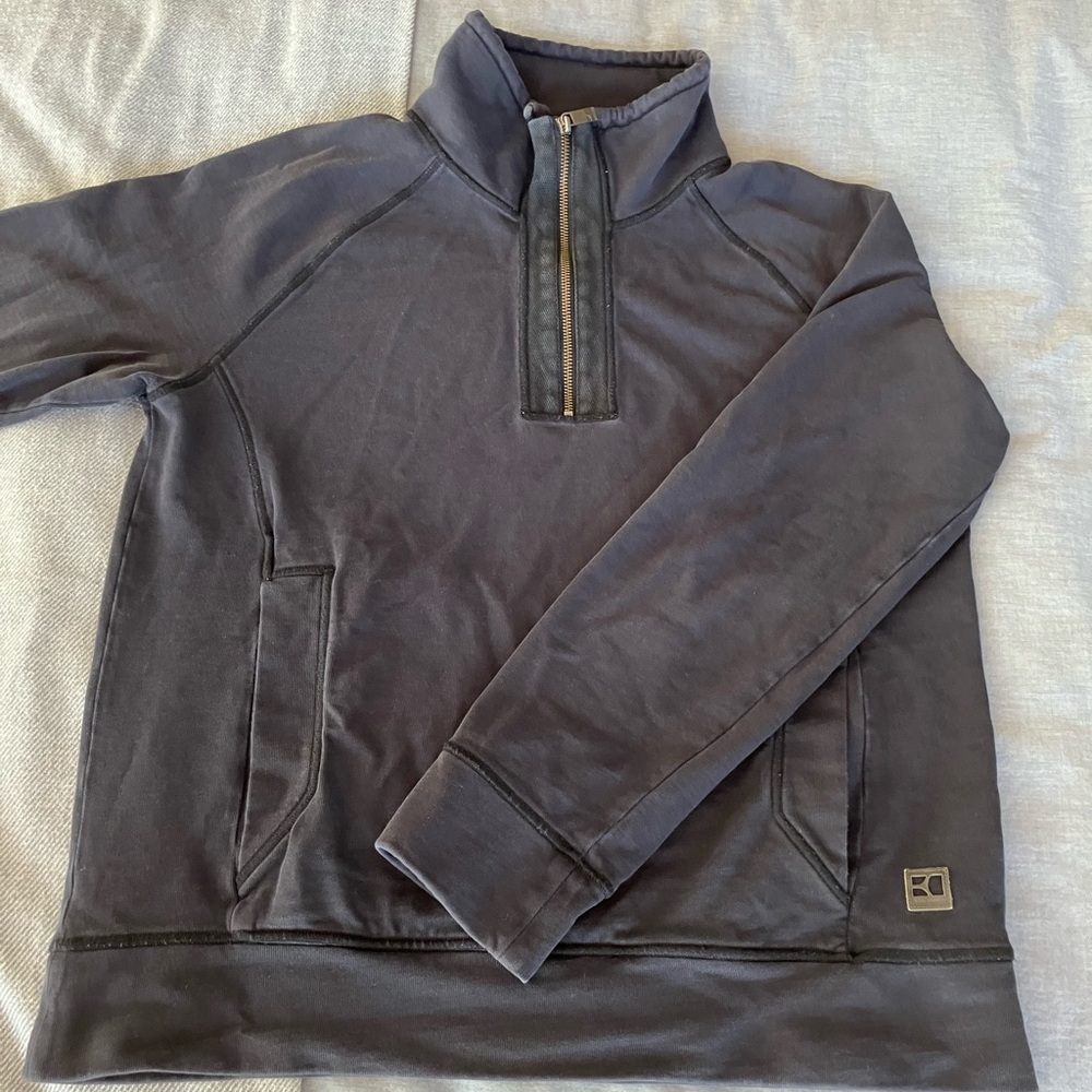 BOSS Orange half zip sweater dark blue/gray 100% cotton Medium very comfortable